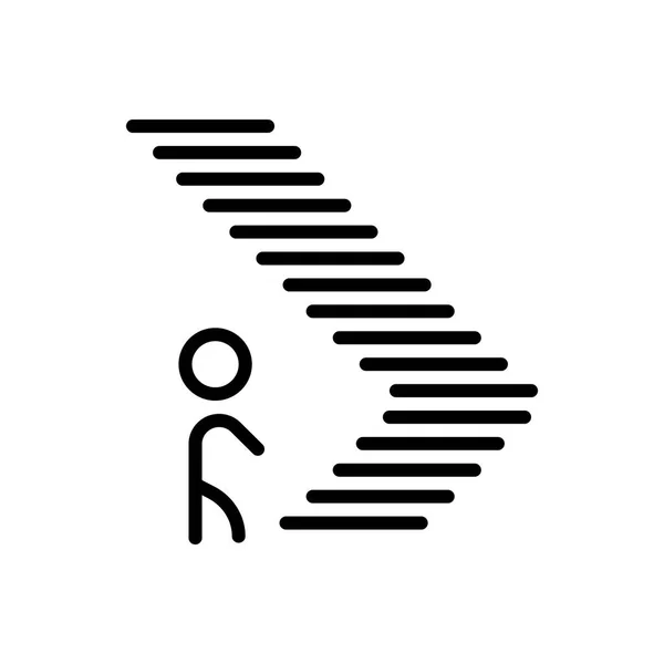 Schwarze Linie Symbol Für Schritt Aufstieg — Stockvektor