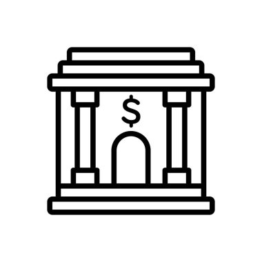 Satır bankacılık şirket için simge siyah