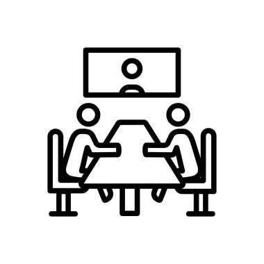 Kongre Toplantı için satır simge siyah