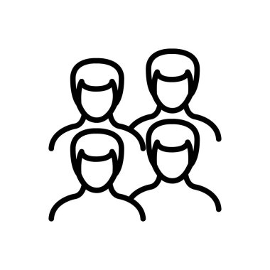 Erkekler insanlar için siyah çizgi simgesi  