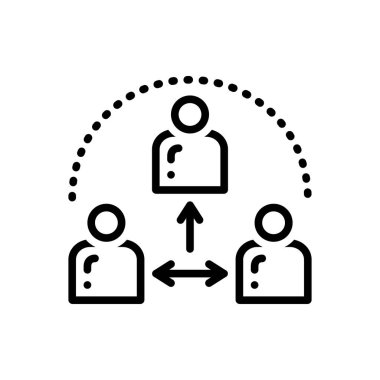 Üçüncü taraf insanlar için siyah çizgi simgesi 