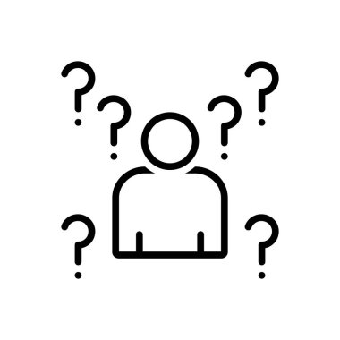 Yabancı kim için siyah çizgi simgesi