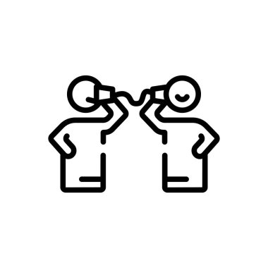 Siyah çizgi simge iletişim işbirliği için