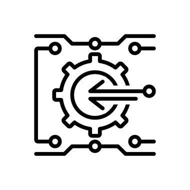 Entegrasyon birleşme için siyah çizgi simgesi