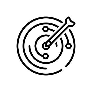 Amaç hedef için siyah çizgi simgesi