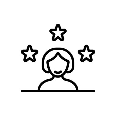 Müşteri istemci için siyah çizgi simgesi