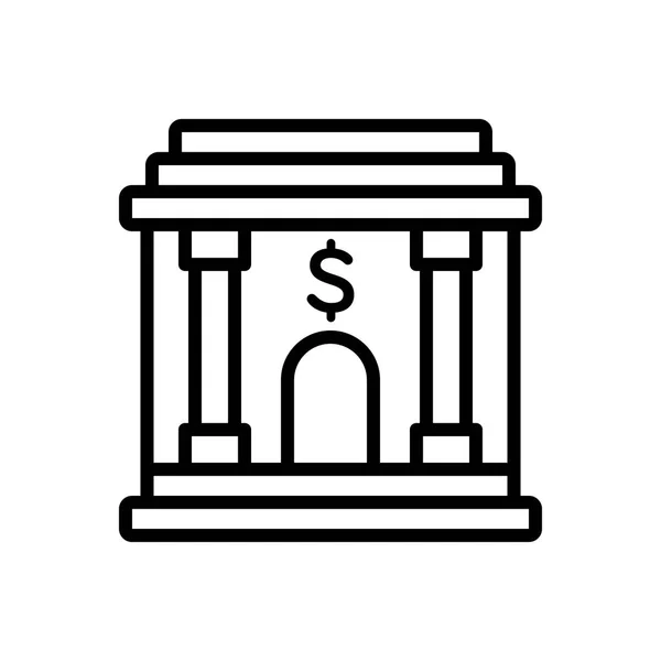 Μαύρη Γραμμή Εικονίδιο Για Εταιρική Τραπεζική — Διανυσματικό Αρχείο