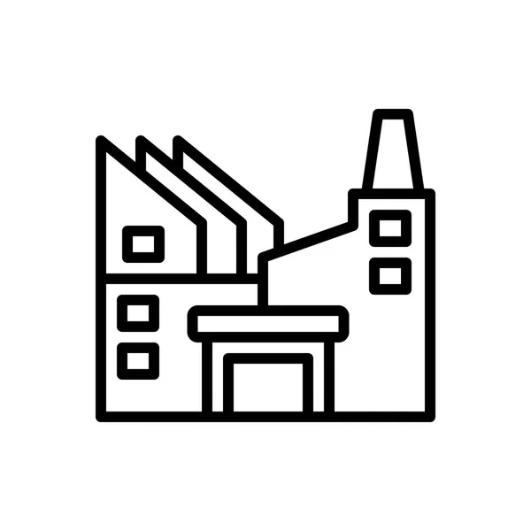 Zwarte Lijn Pictogram Voor Industrie Fabriek — Stockvector