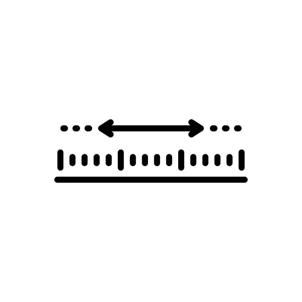 Black Line Icon Yardage Measurement — Stockový vektor