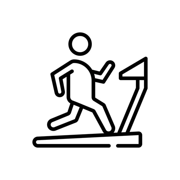 Icono Línea Negra Para Gimnasio Ejercicio — Vector de stock