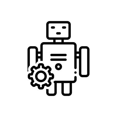 Satırı simgesi siyah makine için otomatik olarak