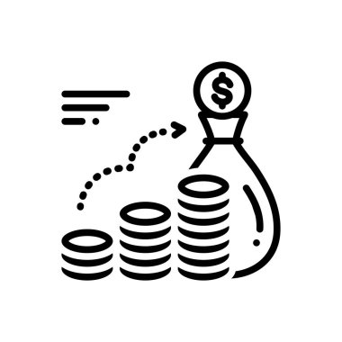 Siyah çizgi simgesini rant maaşlar için