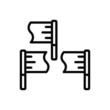 Siyah çizgi simgesini bayrak afiş için