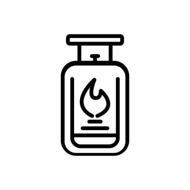 Siyah çizgi simgesini gaz alev için