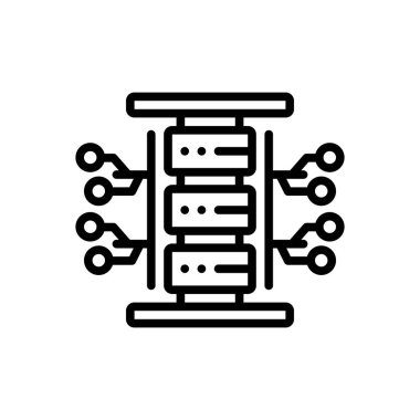 Depolama stok için siyah çizgi simgesi 