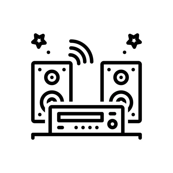 Icono Línea Negra Para Sonido Audios — Vector de stock