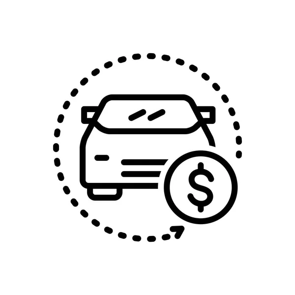 Icono Línea Negra Para Guardar Auto — Vector de stock