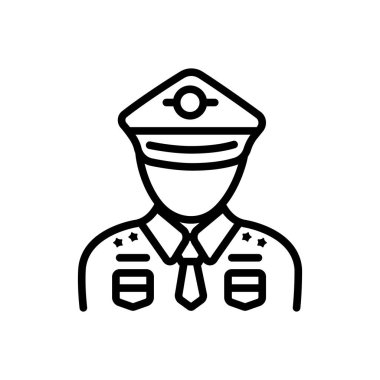 Siyah çizgi simgesini askeri asker