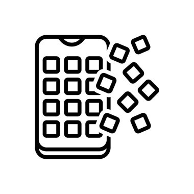 Siyah çizgi simgesi hareket eden app teknolojisi için