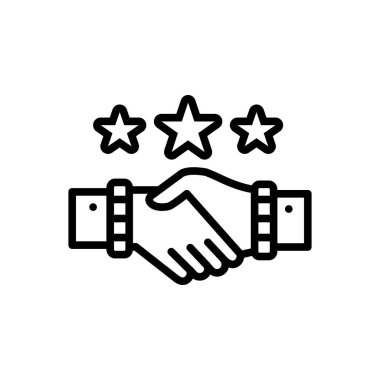 Ortaklık copartnership için siyah çizgi simgesi