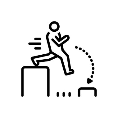 Meydan okumak için satır simge siyah outdare