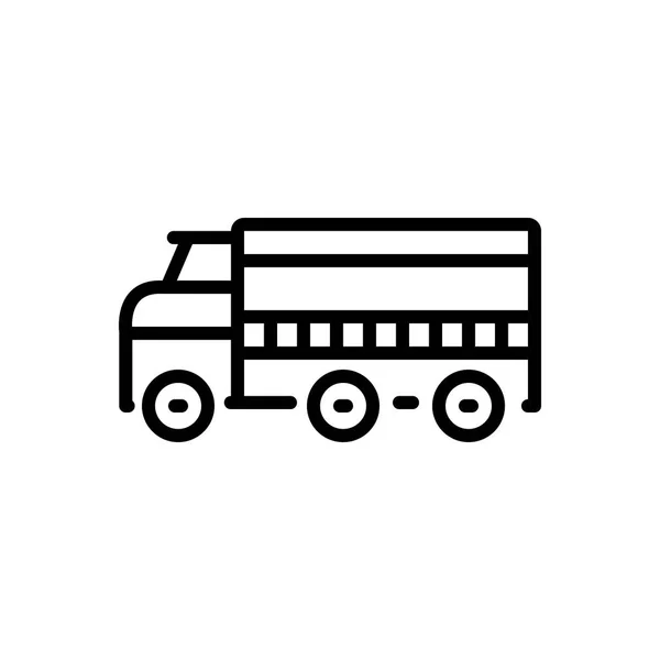 Schwarze Linie Symbol Für Transportwagen — Stockvektor