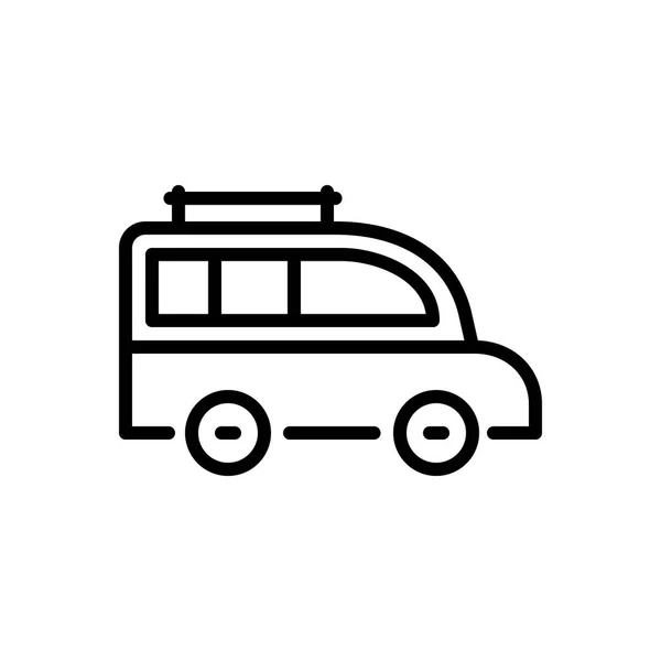 Icono Línea Negra Para Transporte Furgonetas — Vector de stock