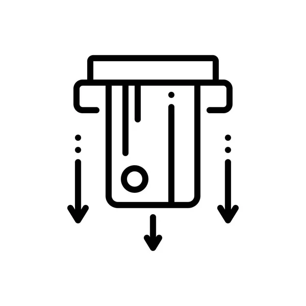 Black Line Symbol Für Das Wischen Mit Der Karte — Stockvektor