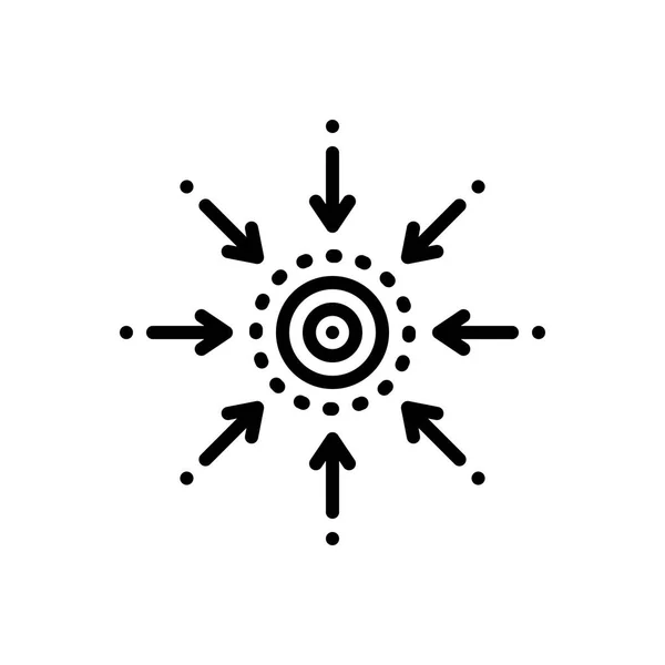 Schwarze Linie Symbol Für Zentralität Zentral — Stockvektor