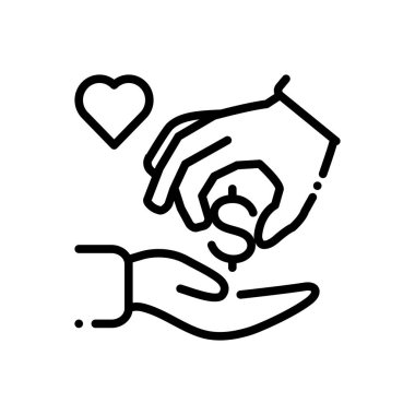 Siyah çizgi simgesi için hayırsever eclectic