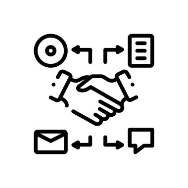 Karşılıklı comarketing için satır simge siyah