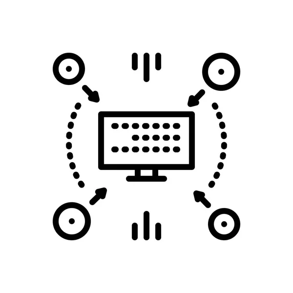 用于编写选集的黑线图标 — 图库矢量图片