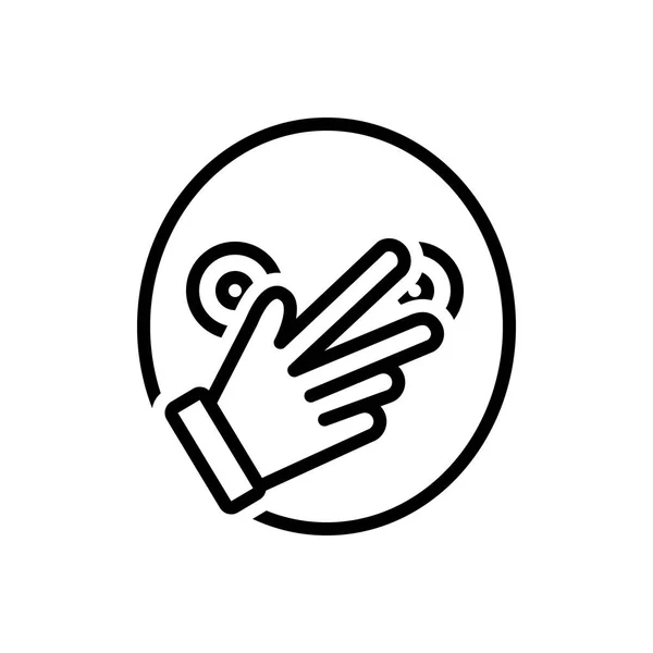Schwarze Linie Symbol Für Duldung Hand — Stockvektor