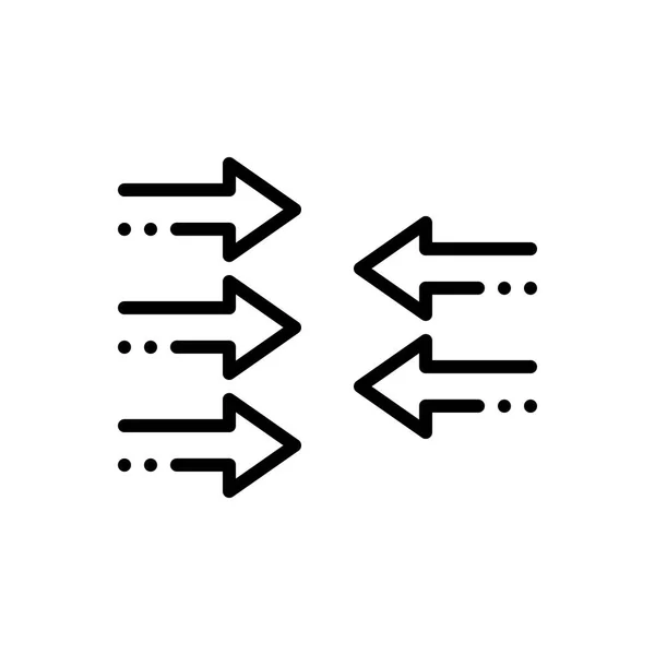 Zwarte Lijn Pictogram Voor Tegendeel Tegen — Stockvector