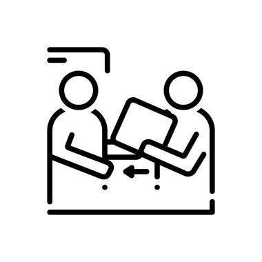 Teslim edilebilirleri teslim için siyah çizgi simgesi