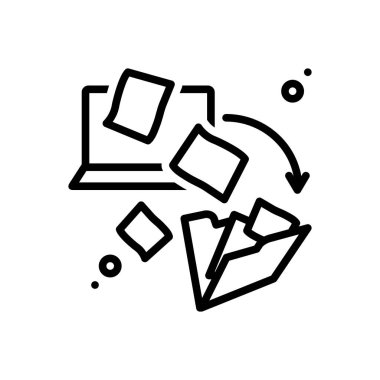 Siyah çizgi simgesini dematerialization entegrasyon için