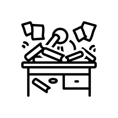 Dağınık gelişigüzel için siyah çizgi simgesi