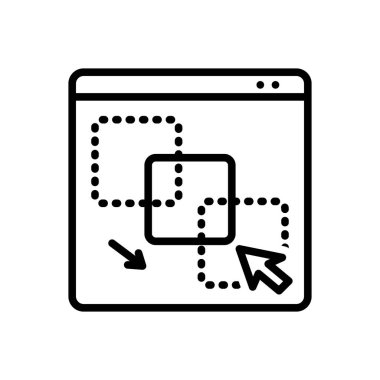 Siyah çizgi simgesini sürüklenebilir dragg için