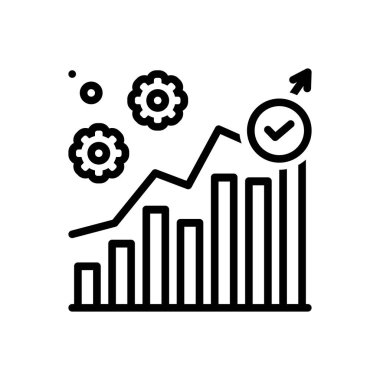 Yönetim yürütmek için siyah çizgi simgesi