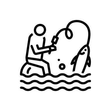 Black Hat simgesi flyfishing yakalamak için