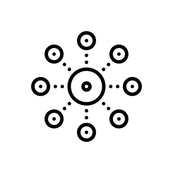 Черный Значок Линии Сервера Децентрализации — стоковый вектор