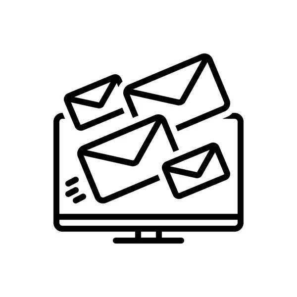 Fekete Vonal Ikon Mail Szállíthatósága — Stock Vector