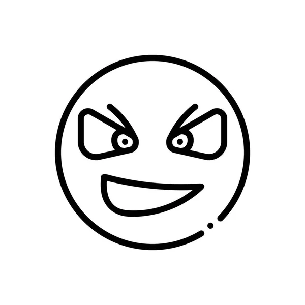 Zwarte Lijn Pictogram Voor Emotes Expressie — Stockvector