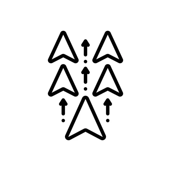 Schwarze Linie Symbol Für Überschrittenen Pfeil — Stockvektor