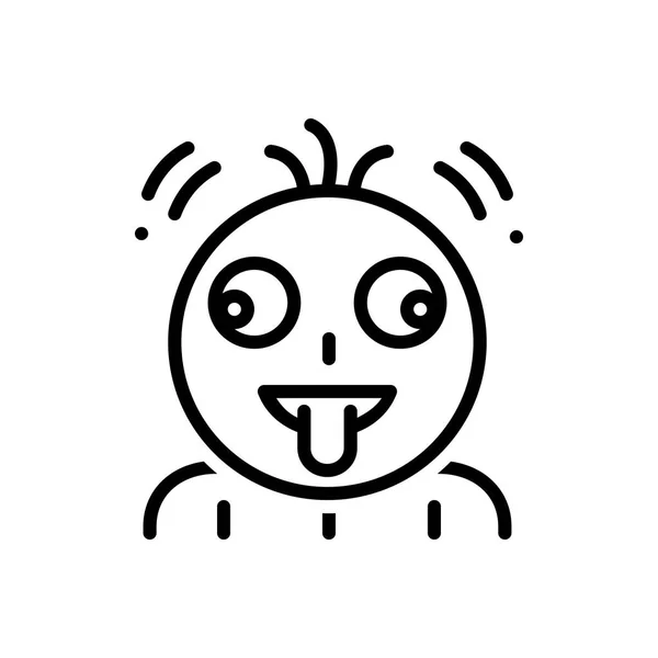 Černá Linka Ikonu Pro Fruitloop Emoji — Stockový vektor