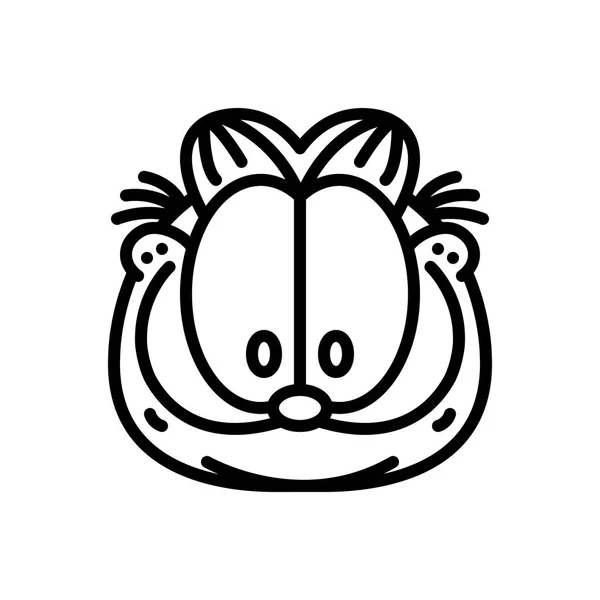 Icono Línea Negra Para Dibujos Animados Garfield — Vector de stock