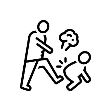 Düşman düşman için siyah çizgi simgesi