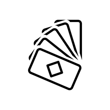 Siyah çizgi simge kartları oyun için