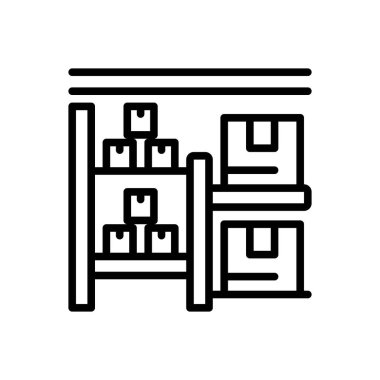 Siyah çizgi simge stok mallar için