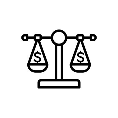 Denge ölçek için siyah çizgi simgesi